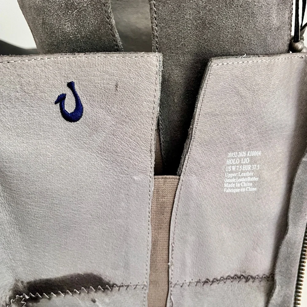 Olukai Grey Suede ‘Holo Lio’ Riding Boots, Size 7.5